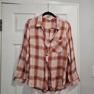 Terra & Sky Red and White Plaid Shirt